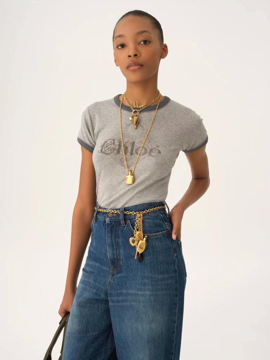 25FW 끌로에 반팔 티셔츠 CH25WJH03195 01B Grey - CHLOE