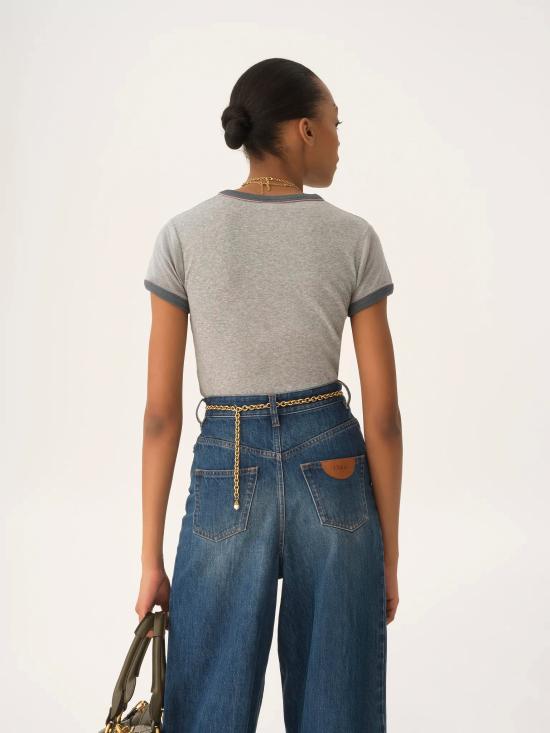 25FW 끌로에 반팔 티셔츠 CH25WJH03195 01B Grey - CHLOE