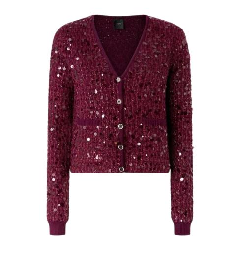 25FW 핑코 가디건 MAMMAMIA105935 A2Y9R57 Bordeaux