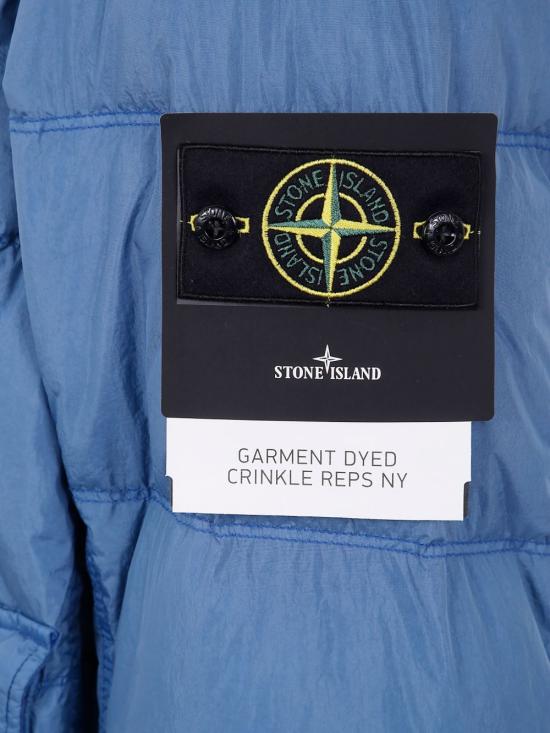 25FW 스톤 아일랜드 크링클랩스 와펜 패치  후드 다운 자켓 K2S154100011 S0A23V002B Blue - STONE ISLAND