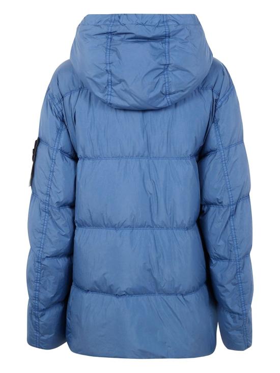 25FW 스톤 아일랜드 크링클랩스 와펜 패치  후드 다운 자켓 K2S154100011 S0A23V002B Blue - STONE ISLAND