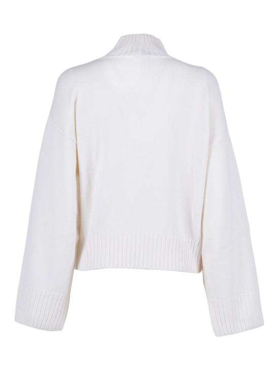 25FW 파비아나 필리피 리브드 모크 넥 스웨터 MAD215F104L558 White - FABIANA FILIPPI