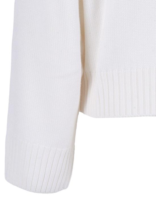 25FW 파비아나 필리피 리브드 모크 넥 스웨터 MAD215F104L558 White - FABIANA FILIPPI