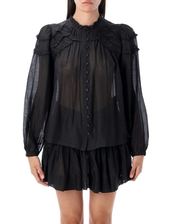 26FW 이자벨마랑에뚜왈 크리스타 블라우스 HT0681FBB3J04E 01BK NERO