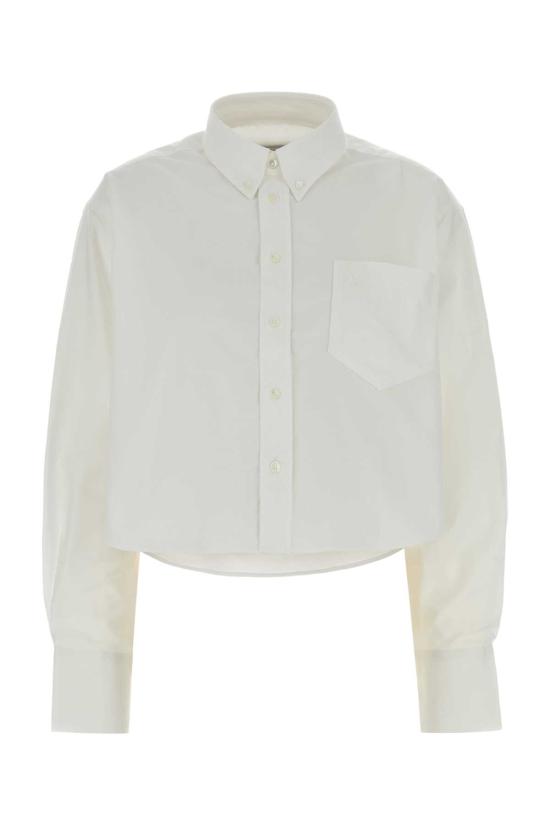 26SS 아미 톤온톤 하트 로고 크롭 오버사이즈 셔츠 FSH770CO0031 168 White