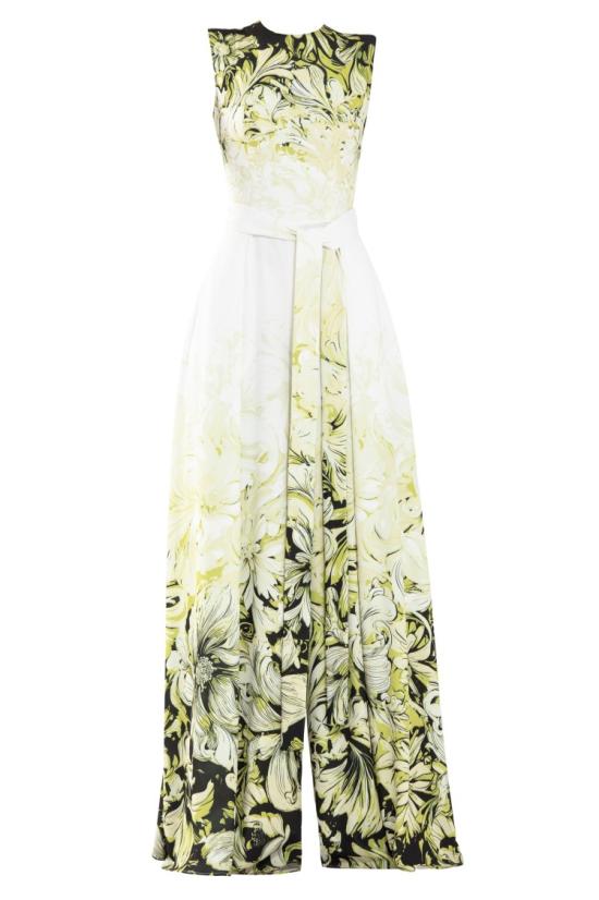  사이드 코베이시 점프수트 크레이프 프린트