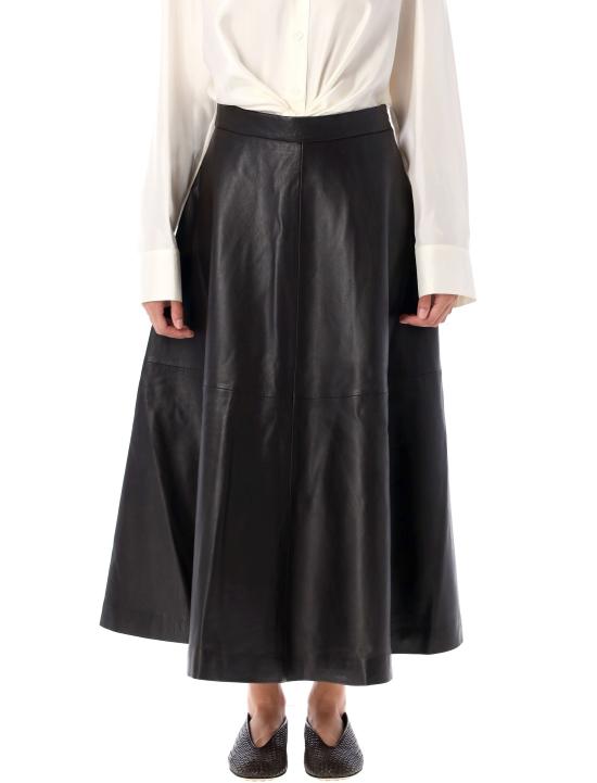 25FW 로에 미디 스커트 41632239 204 DARK CHOCOLATE