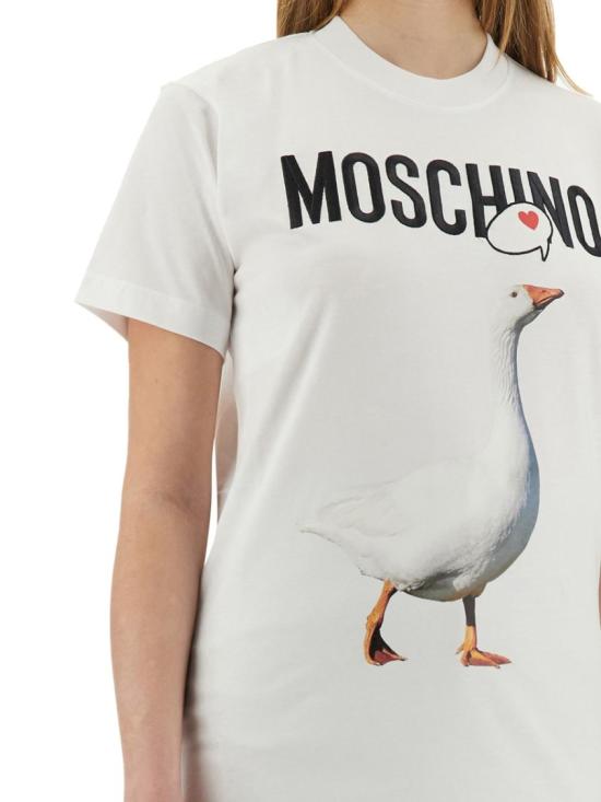  모스키노 반팔 티셔츠 07150541 1001 White - MOSCHINO
