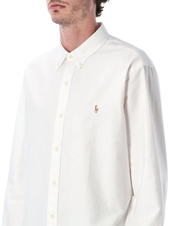 26FW 폴로 랄프로렌 컬러 포니 자수 커스텀 핏 버튼 다운 셔츠 710792041 001 Bianco - POLO RALPH LAUREN