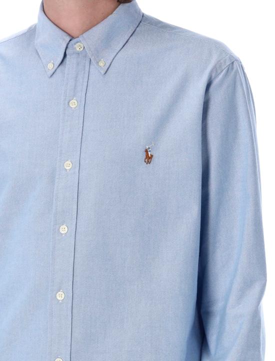 26FW 폴로 랄프로렌 컬러 포니 자수 커스텀 핏 버튼 다운 셔츠 710792041 002 Blu - POLO RALPH LAUREN
