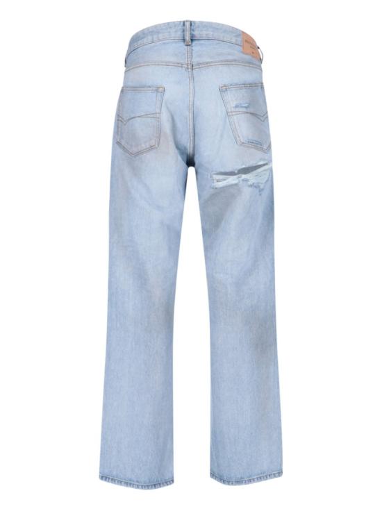 25FW 발렌시아가 디스트레스드 릴렉스드 핏 팬츠 851352 TTW744200 Blue - BALENCIAGA
