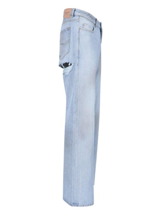 25FW 발렌시아가 디스트레스드 릴렉스드 핏 팬츠 851352 TTW744200 Blue - BALENCIAGA