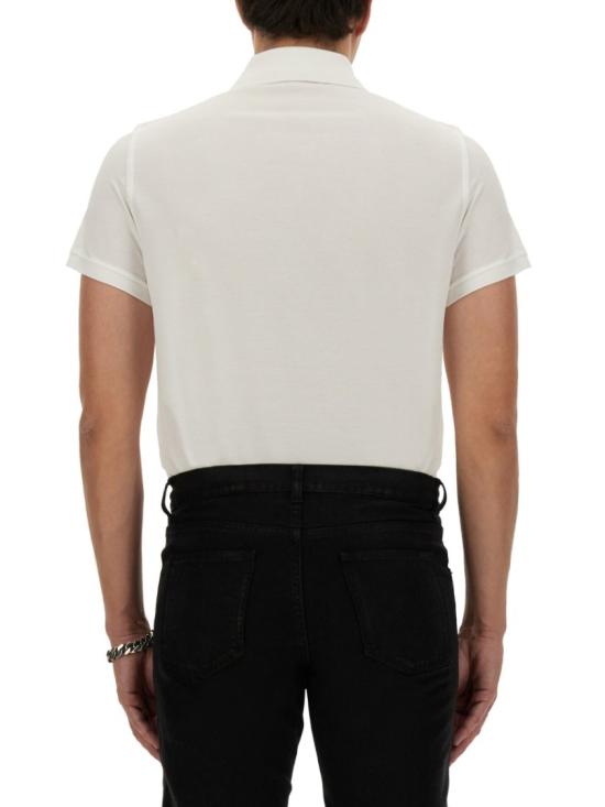  생로랑 코튼 피케 모노그램 폴로 셔츠 712300 YB2OC9000 Black - SAINT LAURENT