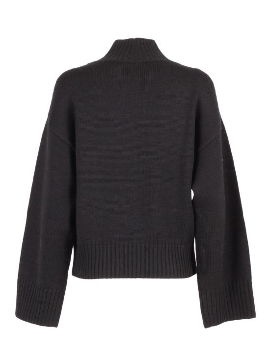 25FW 파비아나 필리피 리브드 모크 넥 스웨터 MAD215F104L558 Black - FABIANA FILIPPI