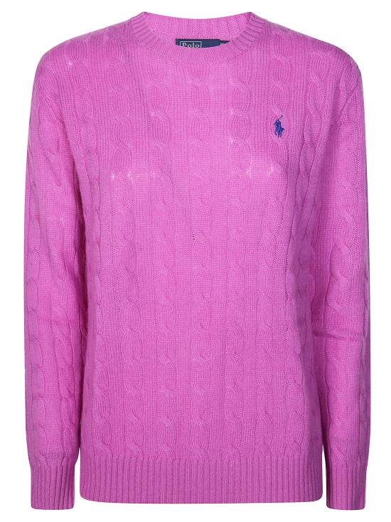 25FW 폴로 랄프로렌 폴로 자수 케이블 니트 스웨터  211972115003 FIG PURPLE VIOLA