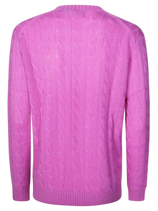 25FW 폴로 랄프로렌 폴로 자수 케이블 니트 스웨터  211972115003 FIG PURPLE VIOLA - POLO RALPH LAUREN