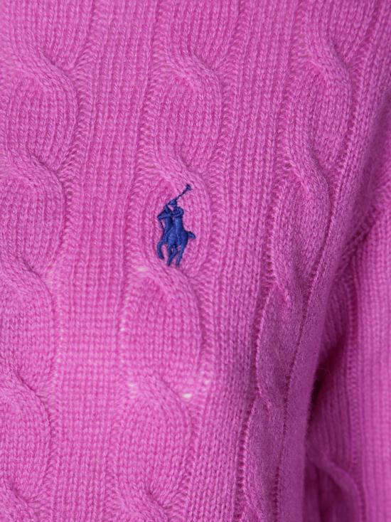 25FW 폴로 랄프로렌 폴로 자수 케이블 니트 스웨터  211972115003 FIG PURPLE VIOLA - POLO RALPH LAUREN
