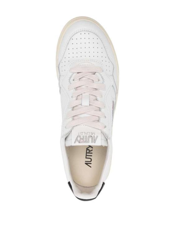 25FW 오트리 메달리스트 로우 레더 스니커즈 AULWLL22 WHT BLACK NERO - AUTRY