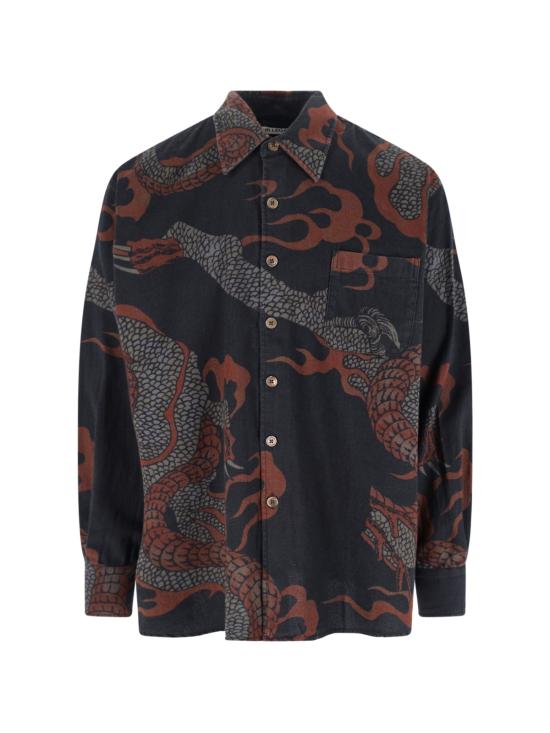 25FW 아워레가시 셔츠 M4252AB BROWN ABSTRACT SNAKE PRINT MultiColour