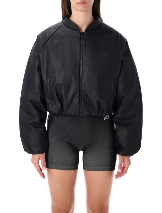 25FW 아디다스 인조 가죽 봄버 합성 다운 자켓 인조 가죽 봄버 합성 다운  JX5332 BLACK Nero