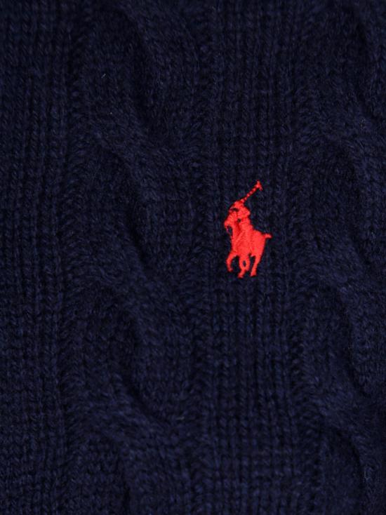 26FW 폴로 랄프로렌 로고 자수 크루넥 가디건 211972104004 HUNTERNAVY BLU - POLO RALPH LAUREN
