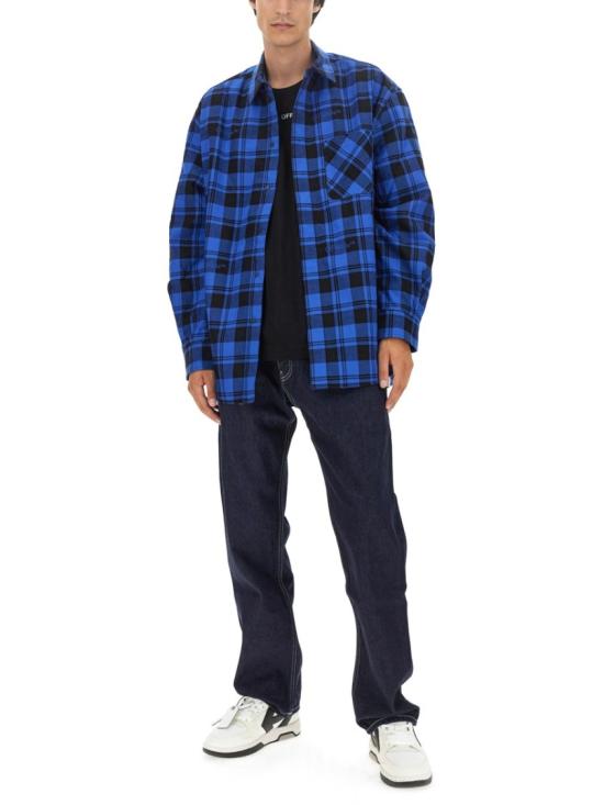  오프화이트 긴팔 셔츠 OMES003 F23FAB0014800 Blue - OFF WHITE