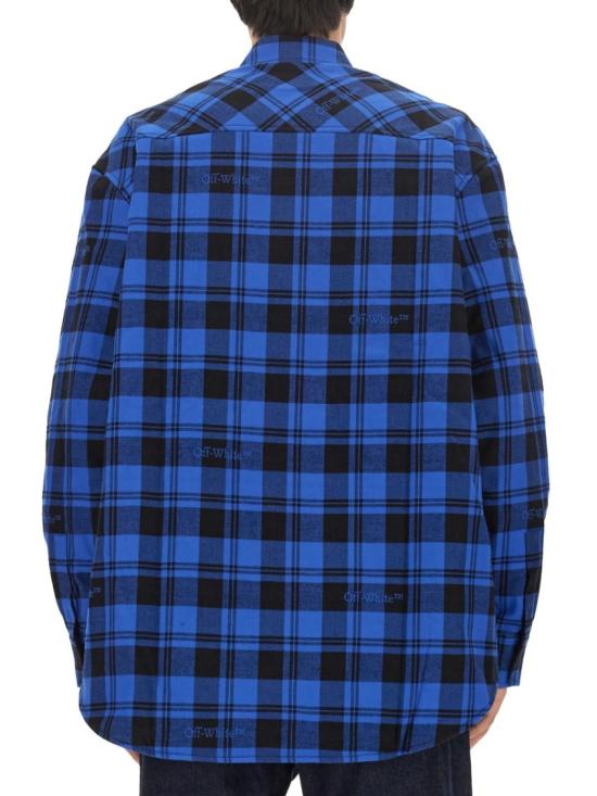  오프화이트 긴팔 셔츠 OMES003 F23FAB0014800 Blue - OFF WHITE