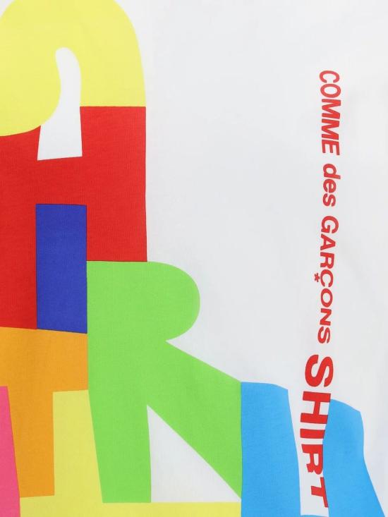 25FW 꼼데가르송 반팔 티셔츠 FPT004W25 WHITEPRIN - COMME DES GARCONS