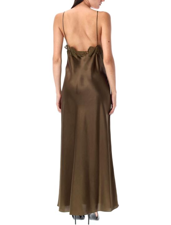 25FW 생로랑 미디 원피스 839551Y7G27 1302 KHAKI - SAINT LAURENT