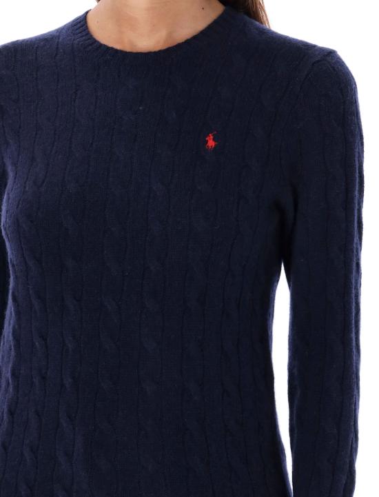26FW 폴로 랄프로렌 폴로 자수 케이블 니트 스웨터 211971865 003 HUNTER NAVY - POLO RALPH LAUREN