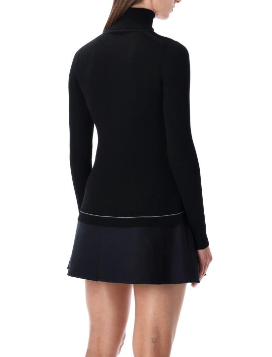 25FW 몽클레어 로고 울 폴로 넥 스웨터 로고 울 폴로 넥  9F00009M1180 999 Nero - MONCLER