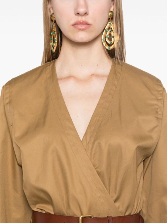  생로랑 숏 원피스 792010 Y3A992085 Camel - SAINT LAURENT