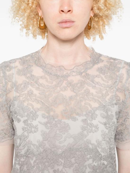 25FW 에르마노 설비노 반팔 티셔츠 D472L336CS EQC75102 Clear Blue - ERMANNO SCERVINO