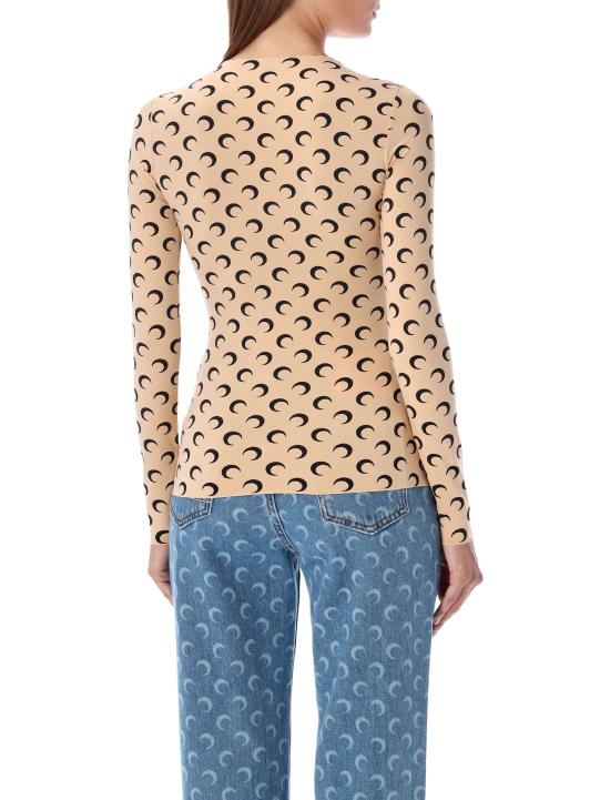 26SS 마린세르 크레센트 문 프린트 긴팔 티셔츠 WTS006ACJER0001 TA10 - MARINE SERRE