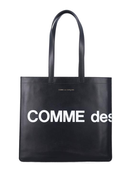 26SS 꼼데가르송 휴즈로고 레더 쇼퍼백 SA9001HL Nero - COMME DES GARCONS