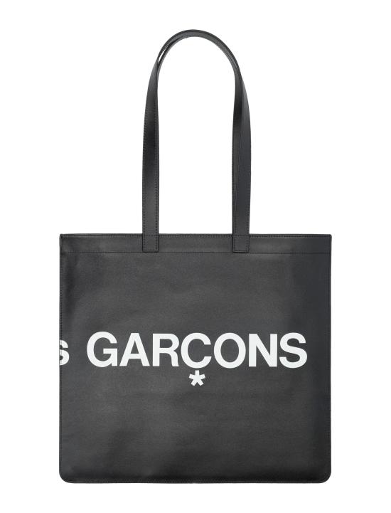 26SS 꼼데가르송 휴즈로고 레더 쇼퍼백 SA9001HL Nero - COMME DES GARCONS