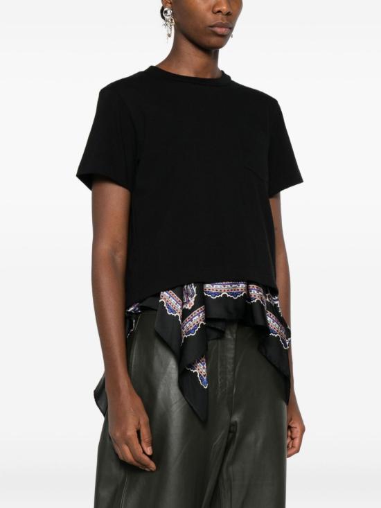 25FW 사카이 반팔 티셔츠 25 08149 002 Black - SACAI