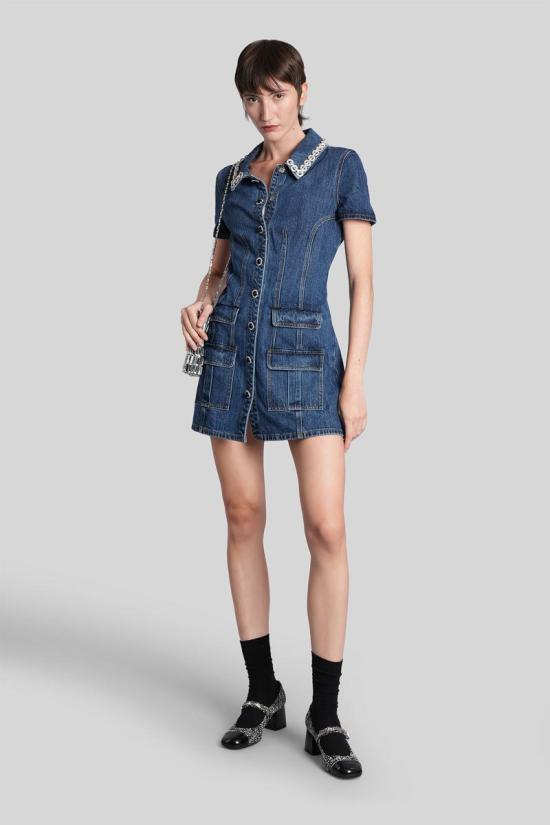 25FW 셀프 포트레이트 데님 원피스 428096 AW25 808S BLUE - SELF PORTRAIT