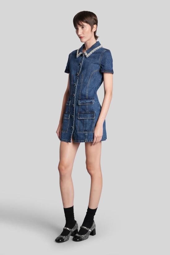 25FW 셀프 포트레이트 데님 원피스 428096 AW25 808S BLUE - SELF PORTRAIT