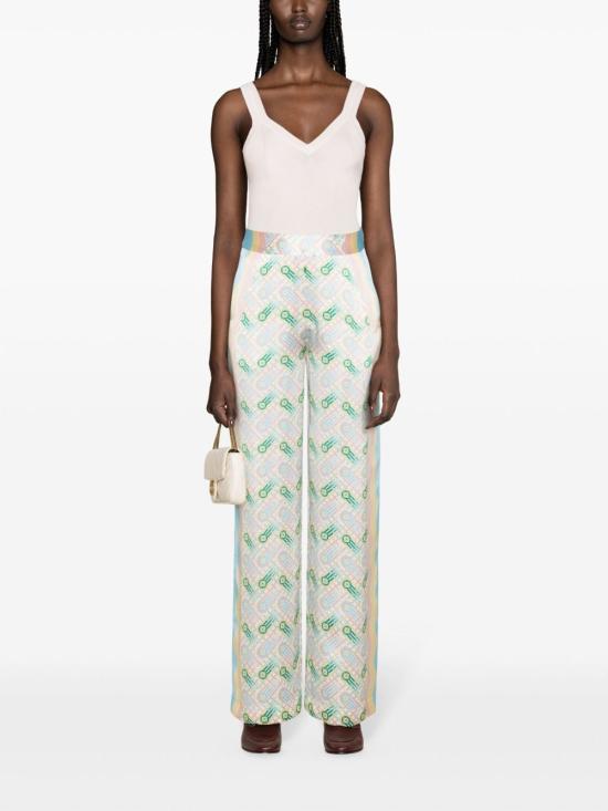  카사블랑카 스트레이트 팬츠 WPS24TR15201 PINGPONGPRINT White - CASABLANCA