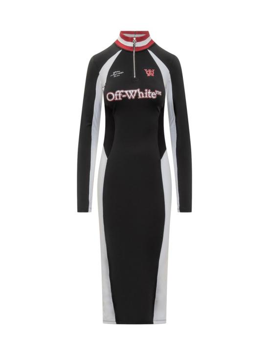 25FW 오프화이트 롱 원피스 OWDB558F25JER001 1001 Black