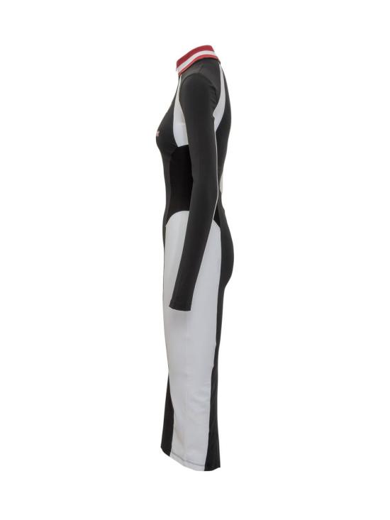 25FW 오프화이트 롱 원피스 OWDB558F25JER001 1001 Black - OFF WHITE