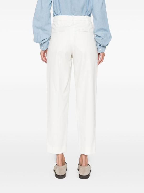 25FW 브루넬로 쿠치넬리 스트레이트 팬츠 MP126P8308 C1542 White - BRUNELLO CUCINELLI