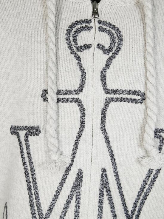 25FW JW앤더슨 앵커 자수 지퍼 후디 KW1429YN0412 905 GRIGIO - JW ANDERSON