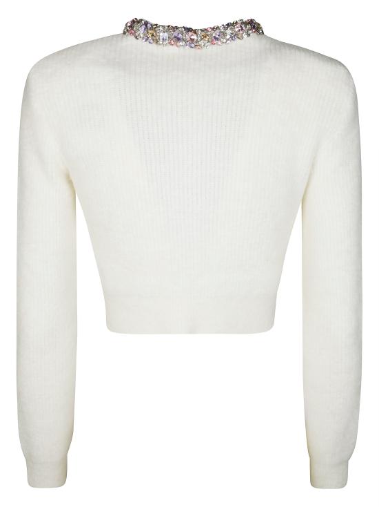 25FW 셀프 포트레이트 엠벨리시드 트림 가디건 AW25135CC CREAM BIANCO - SELF PORTRAIT