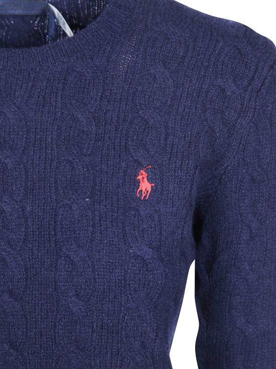 26FW 폴로 랄프로렌 폴로 자수 케이블 니트 스웨터 211971865003 HUNTER NAVY BLU - POLO RALPH LAUREN