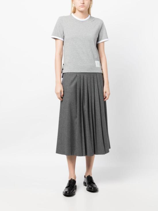 25FW 톰브라운 반팔 티셔츠 FJS075A 00042055 Grey - THOM BROWNE