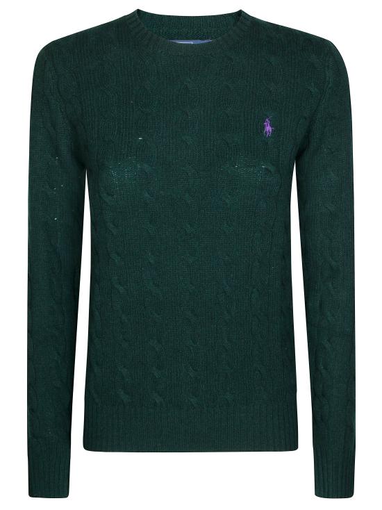 25FW 폴로 랄프로렌 폴로 자수 케이블 니트 스웨터 211971865009 COLLEGE GREEN VERDE