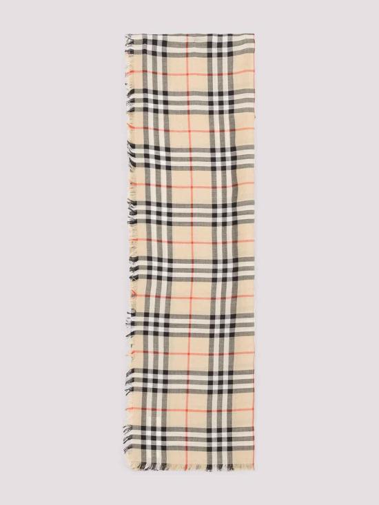 25SS 버버리 체크 캐시미어 실크 스카프 8105557 Beige - BURBERRY