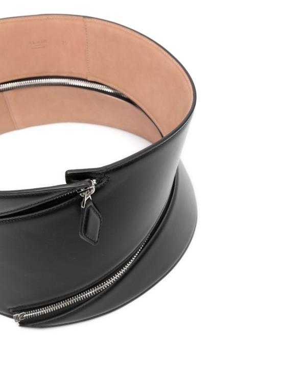 25SS 알라이아 와이드 벨트 AA1C038GCA339 999 Black - ALAIA